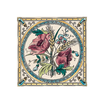 Stovax Poppy & Wheatsheaf Tile, плитка 1 шт