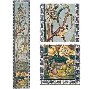 Stovax Birds & Butterfly Tile Set, набор плитки 5 шт